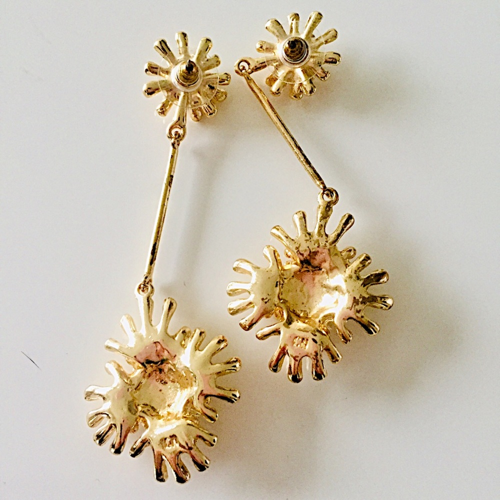 *SOLD ON ANOTHER PLATFORM* NWOT SUNBURST COSTUME DANGLE EARRINGS - Picture 3 of 3
